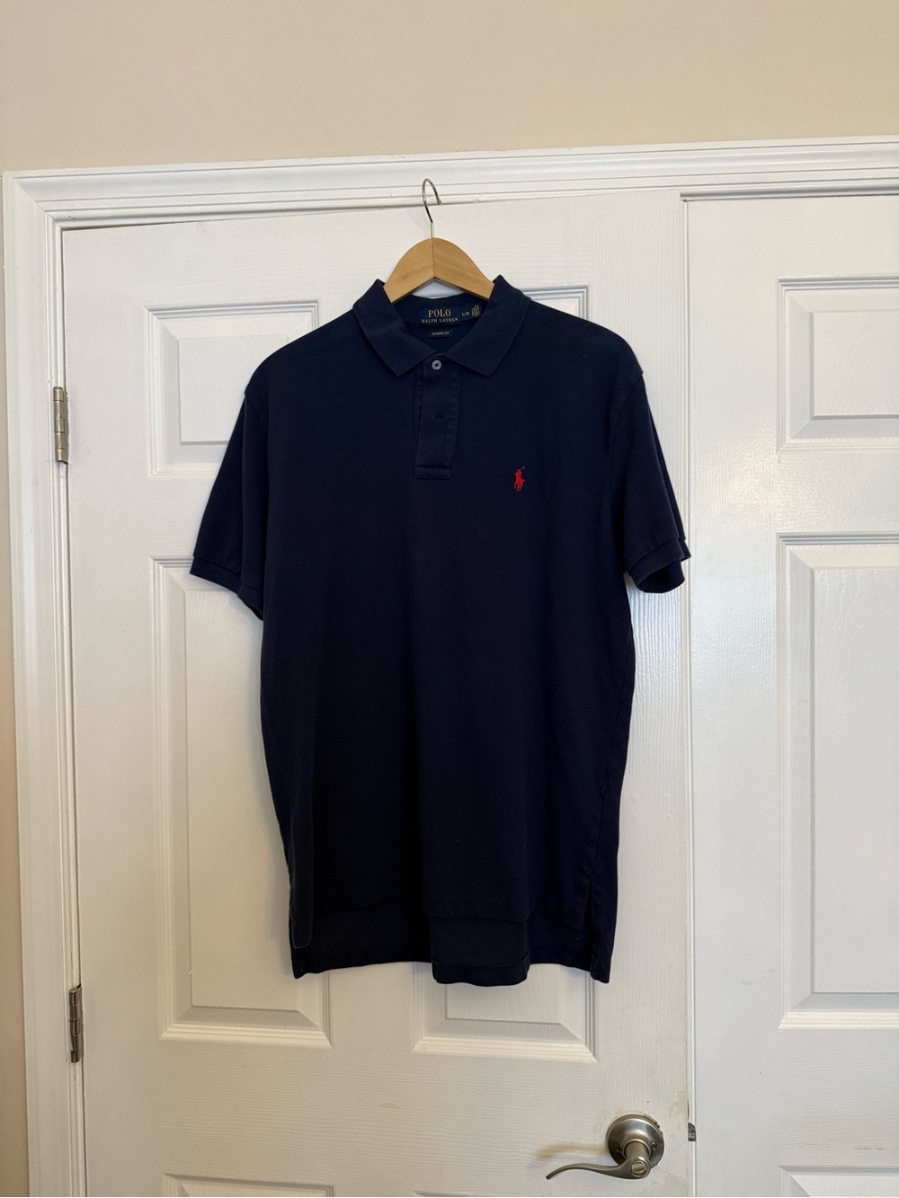 Ralph Lauren Navy Polo Shirt with Red Logo